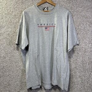 Old Varsity Brand Shirt Mens 2XL Gray America Flag Patriotic Graphic Tee